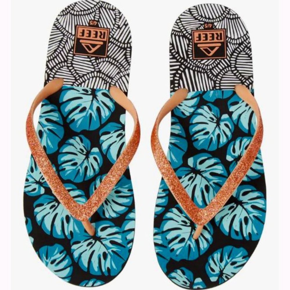 Reef Kids Stargazer Print 'Geo Palms' Flip Flop
